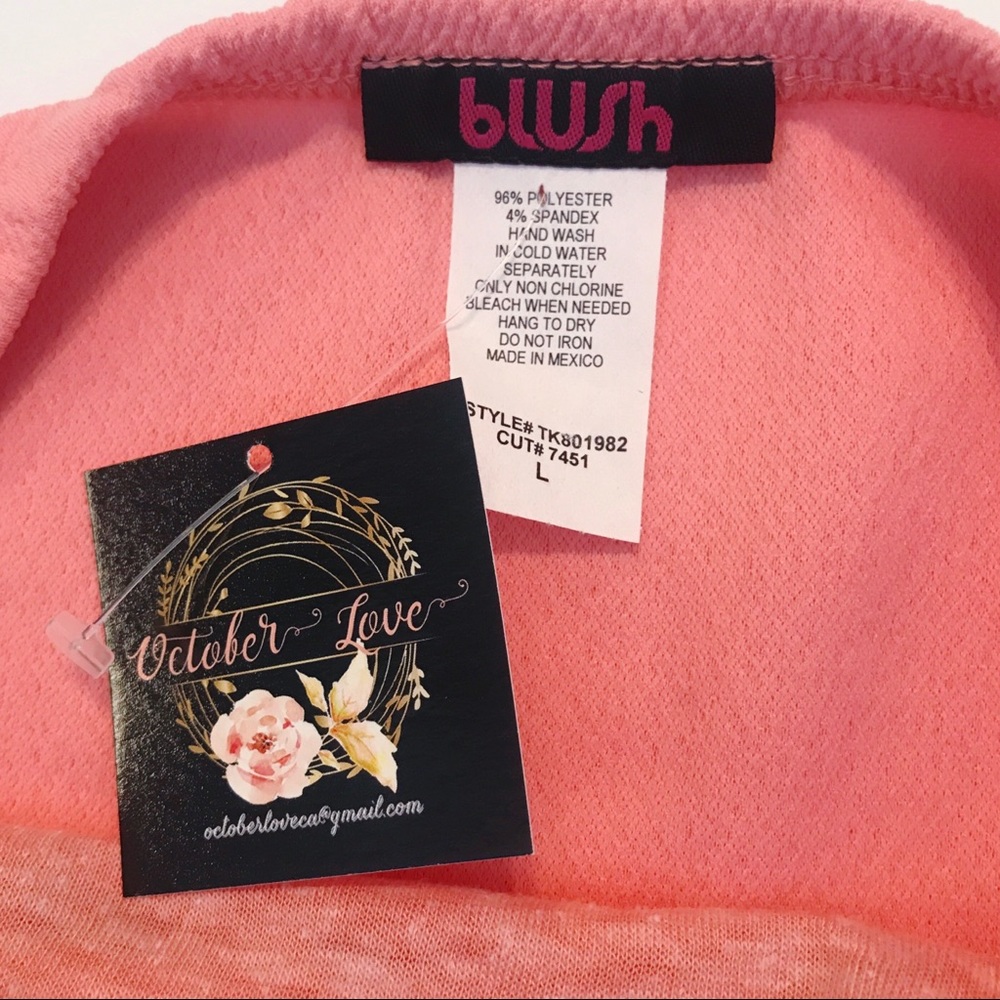Coral Strapless Peplum Hem Top - Picture 4 of 7